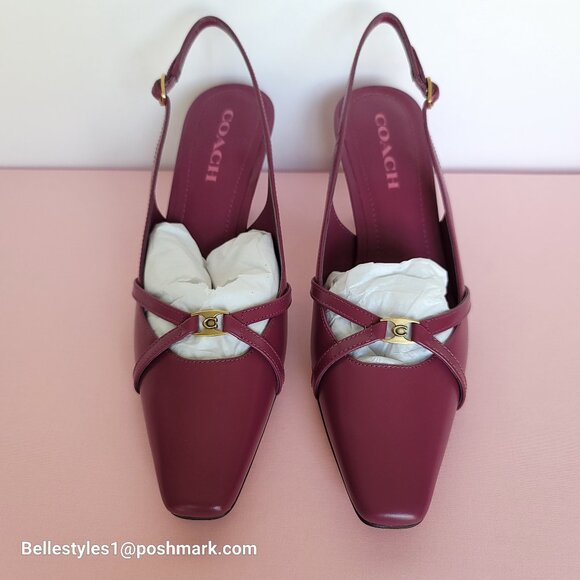 COACH Rowyn Smooth Leather Slingback Pumps- Pink- Women’s Size 8.5B ⭐ - Picture 8 of 16